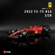 2022 F1 Ferrari Racing F1-75 Charles Leclerc 16 Diecast Car & Driver Model 1:18
