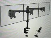 2PUTORSEN Triple Monitor Arm Mount Desk Stand for 13"-27" Screens/Up to 15.4 lbs