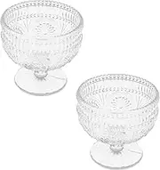 SAFYY Glass Dessert Bowls Glass Ice Cream Cups Mini Trifle Footed Dessert Bowls for Dessert, Sundae, Ice Cream, Salad, Cocktail, Condiment, Trifle