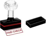 uxcell Paid Check Stamp Self Inking, Red Ink Office Stamps Pre Inked Message Stamp Refillable Business Stamp, Black