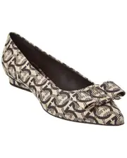 Ferragamo Viva Gancini Canvas Flat
