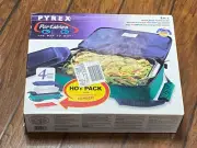 Pyrex Portables Insulated 4 Piece 3 Quart Food Carrier Set W/Box Pan Lid Hotpack