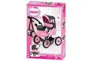 Bayer 68cm Trendy Folding Doll Pram Kids Children Toy w Bag Black Pink 3y+