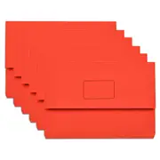 15PK Marbig Slimpik Foolscap Document Wallet Holder Paper Stationery Storage Red