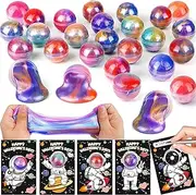 28 Pack Galaxy Slime Ball Valentines Day Cards for Kids School Class Valentines Day Gifts for Kids Classroom Valentines Gifts for Boys Girls, Valentines for Kids Classroom Valentines Classroom Favors