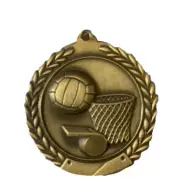 NETBALL Medallion 45mm sport award medal referee umpire coach ribbon included