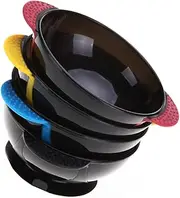 4pcs Hair Dye Mixing Bowls with Suction Cup Base Tilt Design for Stable Hair Coloring for Salons and Home Use