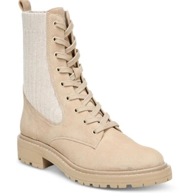 Sam Edelman Boots Womens 11 M Lydell Lace Up Ankle Combat Boot KhakiBrown Suede