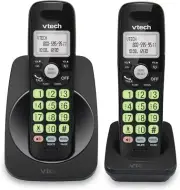 VTech VG131-21 DECT 6.0 2-Handset Cordless Phone - Bluetooth Connection, Blue-Wh