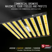 Spider 640W Samsung LED Grow Light 8Bars Full Spectrum Dimmable Commercial Lamp