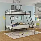 Metal Bunk Bed, Triple Sleeper Bed Frame with 3FT Single Top & 4FT6 Double Base