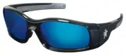 MCR Safety Swagger Safety Glasses Sunglasses Black Frame Blue Mirror Lenses Z87