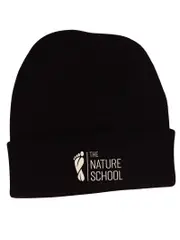 Black Roll Up Beanie With Emb