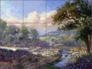 Tile Mural Backsplash Mirkovich Ceramic Texas Landscape Art NMA006