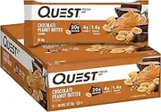 [Quest Nutrition] Chocolate Peanut Butter Protein Bar, High Protein, Low Carb, Gluten Free, Keto Friendly, 12 Count