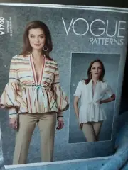 Vogue V1700 Misses 16 to 24 Deep V Neck Blouse Top Uncut Sewing Pattern