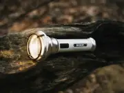 Barebones Living Flashlight Vintage White Aluminum Steel One Piece Construction