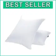 High Fill Weight Goose Down Pillows 2 Pack - Queen Size for Ultimate Comfort