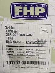 Leeson Washdown 3 Phase 3/4 HP Motor 191207.00 New