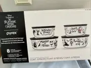 Pyrex Disney Nightmare Before Christmas Glass Food Storage Bowl 8 Piece Set NEW