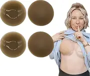 [Generic] 2 Pair Seamless Cake Cover Bra, Go Braless Seamless Cake Cover, Ultra Thin Invisible Bra, Reusable Adhesive Nipple Covers, Silicone Nipple Pasties