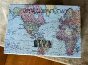 Oleg Cassini World Globe Paperweight Crystal Sphere Map in Gift Box