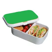 Lunch Box Food Container Snack Picnic Authentic Wood Strap Cutlery Green