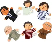 Set of 6 Diverse Finger Puppets Cloth Material for Kindergarten and Home Play Random Style