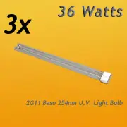 3PCS UVC Light Bulb 36W Watt 2G11 Base for Aquarium Pond UV Clarifier Sterilizer