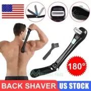 Electric Back Hair Shaver Trimmer Folding Full Body Leg Hair Removal Tool+Brush