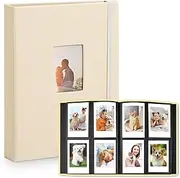 [Meunmro] 208 Pockets Mini Photo Albums, Linen Cover Polaroid Photo Albums Fits for Fujifilm Instax Mini 7s 8 8+ 9 25 26 50s 70 90, 3-Inch Film (Beige)