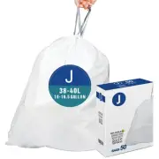 Code J Heavy Duty Trash Bags with Reinforced Drawstring for 10-10.5 Gallon/38...