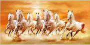 Art factory Vaastu Seven Horse Canvas Painting (Copyright Protected)
