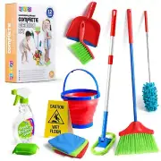 Play22 Kids Cleaning Set 12 Piece - Toy Cleaning Set Includes Broom, Mop, Bru...