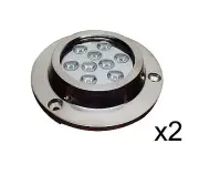 Pactrade Marine Boat 2 PCS White 9 LED X 3 W Underwater Light S.S.316 10-30 V