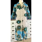 NWT New $220 Anthropologie Eva Franco Textured Floral Shirt Dress Duster XS