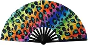 [CHXSHZ] Kung Fu Fan Uv Ink Printing Fluorescent Fan Bamboo Bone Folding Fans for Festival,Dance,Party, Wedding I6a4 Dance