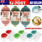 Microwave Eggs Poacher Cookware Steamer Maker Poach Double Cup Cooker Egg Boiler