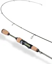 LITTMA Wild Streams Ultralight Fishing Rod 2 PCS Trout Rod Crappie Spinning Rod Panfish Rods Micro Fishing Rod Green Carbon Fiber Blank Cork Handle Beginners Fishing Rod 5’6”/6’/6’6”/7’