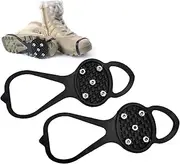 [Generic] Ice Spikes, 5 Tooth Shoe Spikes for Snow and Ice, Anti Slip Snow Grips, Ice Fishing Cleats, Non Slip Rubber Gripper Over Shoes &