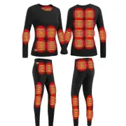 Winter thermal jacket for sports with heating system Women black Set 4XL