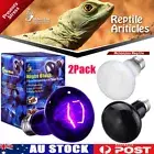2PCS E27 UVA Lamp Amphibian Bird Light Heat Reptile Bulb Snake Day Night 25-100W