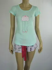 Mitch Dowd Ladies 2 Piece Pyjamas Lounge Sleepwear size Large Colour Aqua Purple