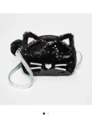 Girls' Reversible Sequin Cat Crossbody Bag - Cat & Jack Black