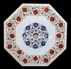 3'x3' Marble dining Table Top Side Table Lapis carnelian Inlay Interior Decor