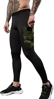 [Generic] Barbell Apparel Pants High Trousers Quick Training and and Leggings Perspiration Drying Tights Elasticity with Pockets and Men's Fitness Sports Men's Pants Pack Mens