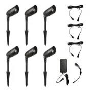 6 Pack Low Voltage Landscape Lighting Kit, 6*200LM Dusk To Dawn Pathway Light...