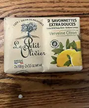 Le Petit Olivier VERVEINE CITRON Soap Extra Mild-Enriched Olive Oil 2-3.5oz