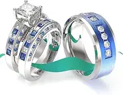 [loversring] Wedding Ring Sets His And Hers Promise Ring Wedding Ring Sets His And Hers Couples Women 925 Sterling Silver Round Moissanite Man titanium Wedding Band