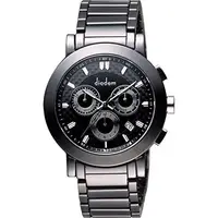 在飛比找PChome24h購物優惠-Diadem 黛亞登 都會三眼計時陶瓷腕錶-黑8D1407-